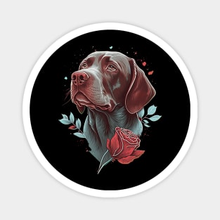 Pointer dog valentine's day Magnet